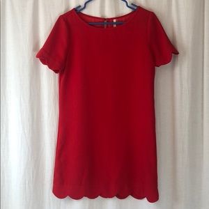 Red scalloped dress